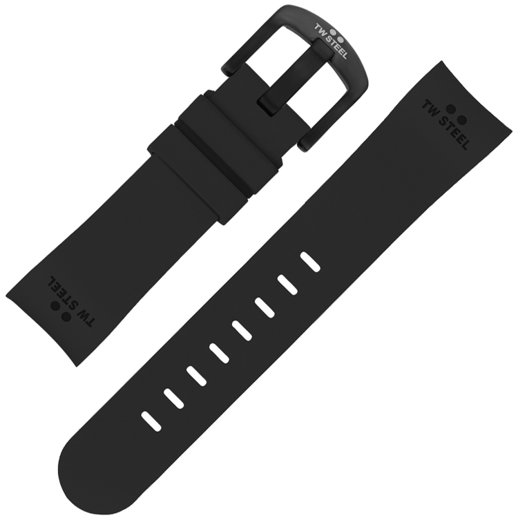 TW Steel Uhrenarmband TW42 Gummi Schwarz 22mm